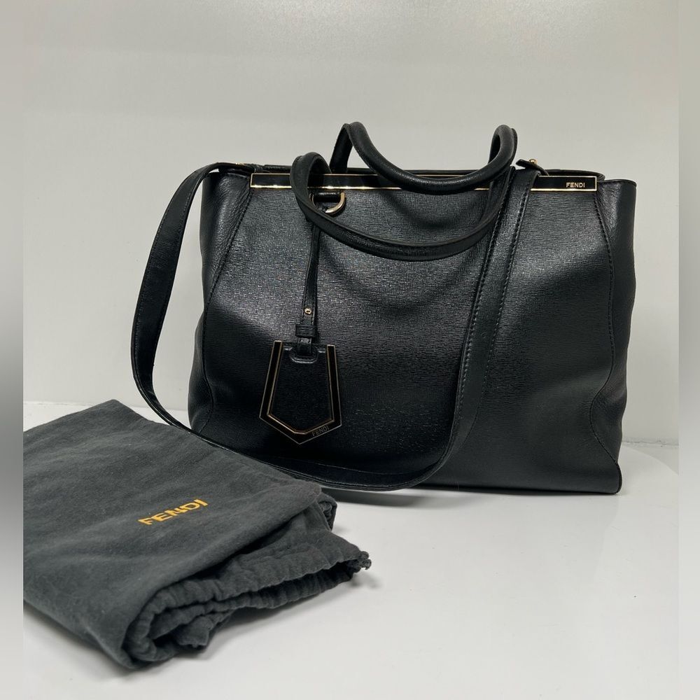 Fendi Black Leather Tote Bag